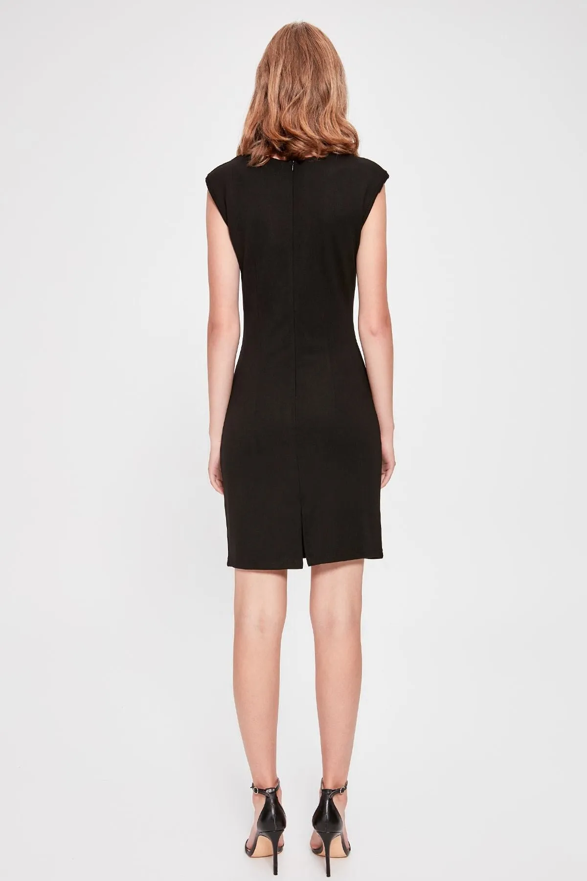 13437 Black Knitted Dress