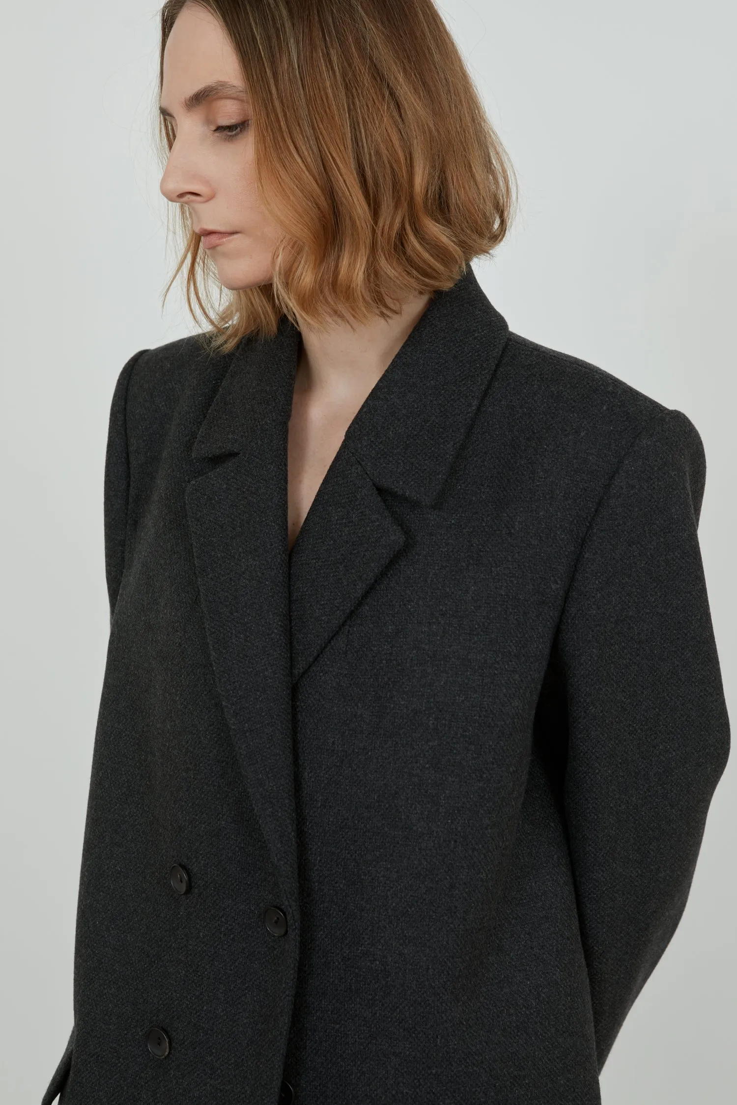 Achilles coat | Dark grey - Wool blend