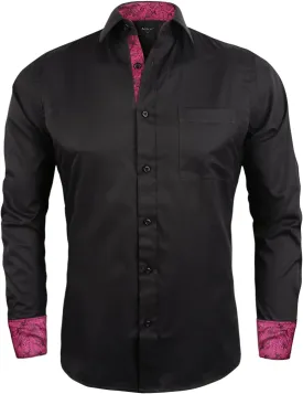 Alizeal Men's Business Slim Fit Dress Shirt Long Sleeve Patchwork Button-Down Shirt