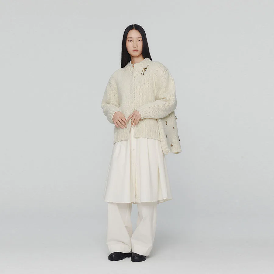 【AMOMENTO/アモーメント】<br>HAND KNITTED CARDIGAN <br>AM24FWW01CD