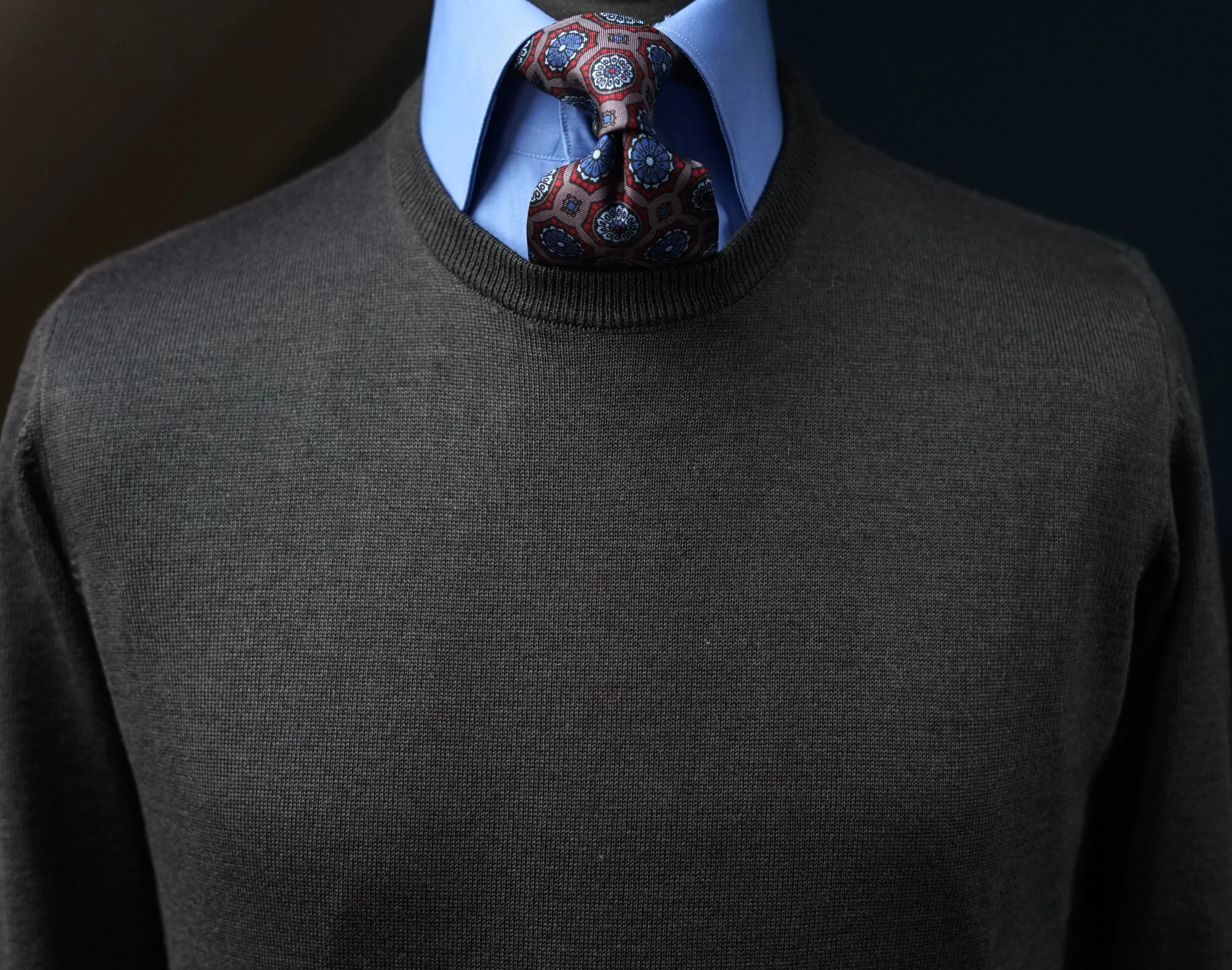 Antracite Wool Crew Neck