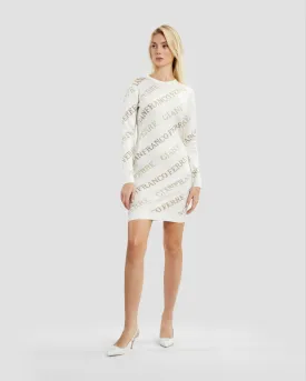 Bejeweled Logo Knit Dress