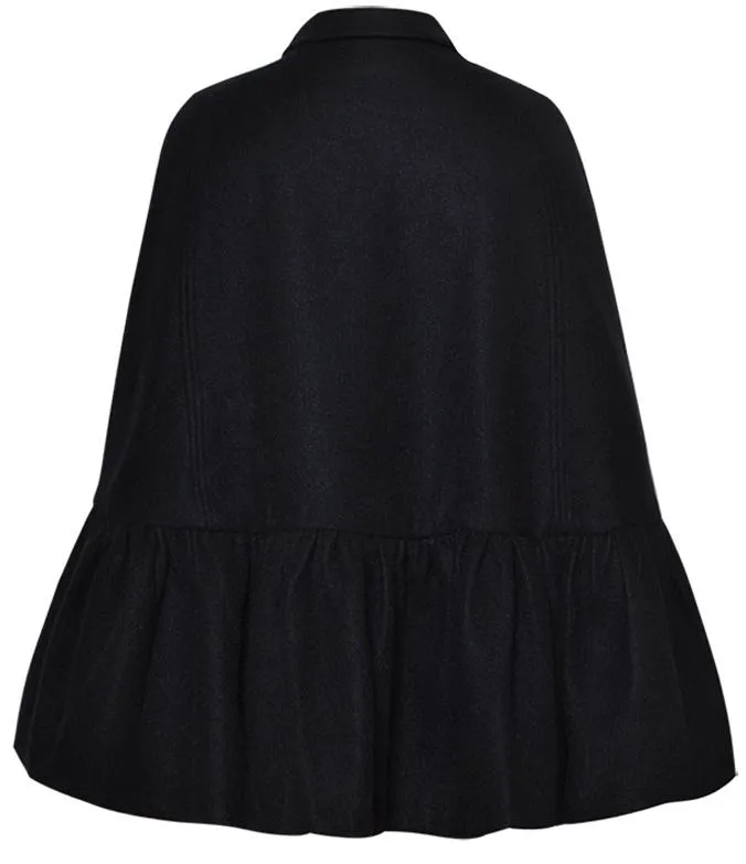 Black Short Cape-Coat