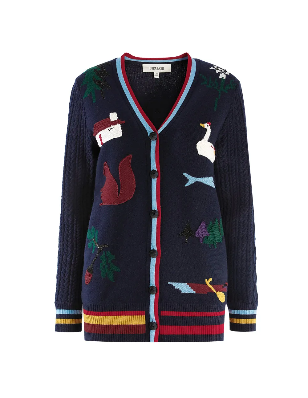 BORA AKSU V-Neck Wool Knit Cardigan