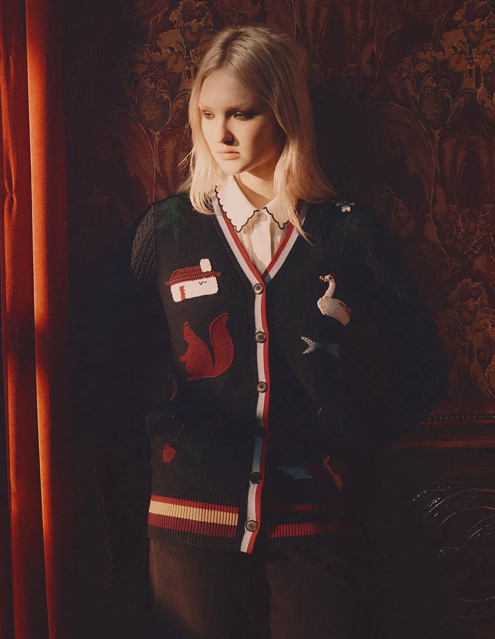 BORA AKSU V-Neck Wool Knit Cardigan