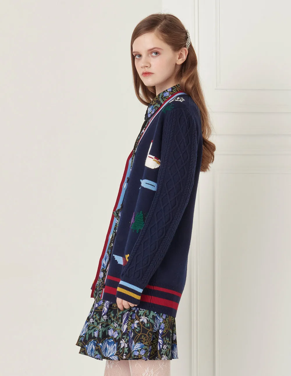 BORA AKSU V-Neck Wool Knit Cardigan