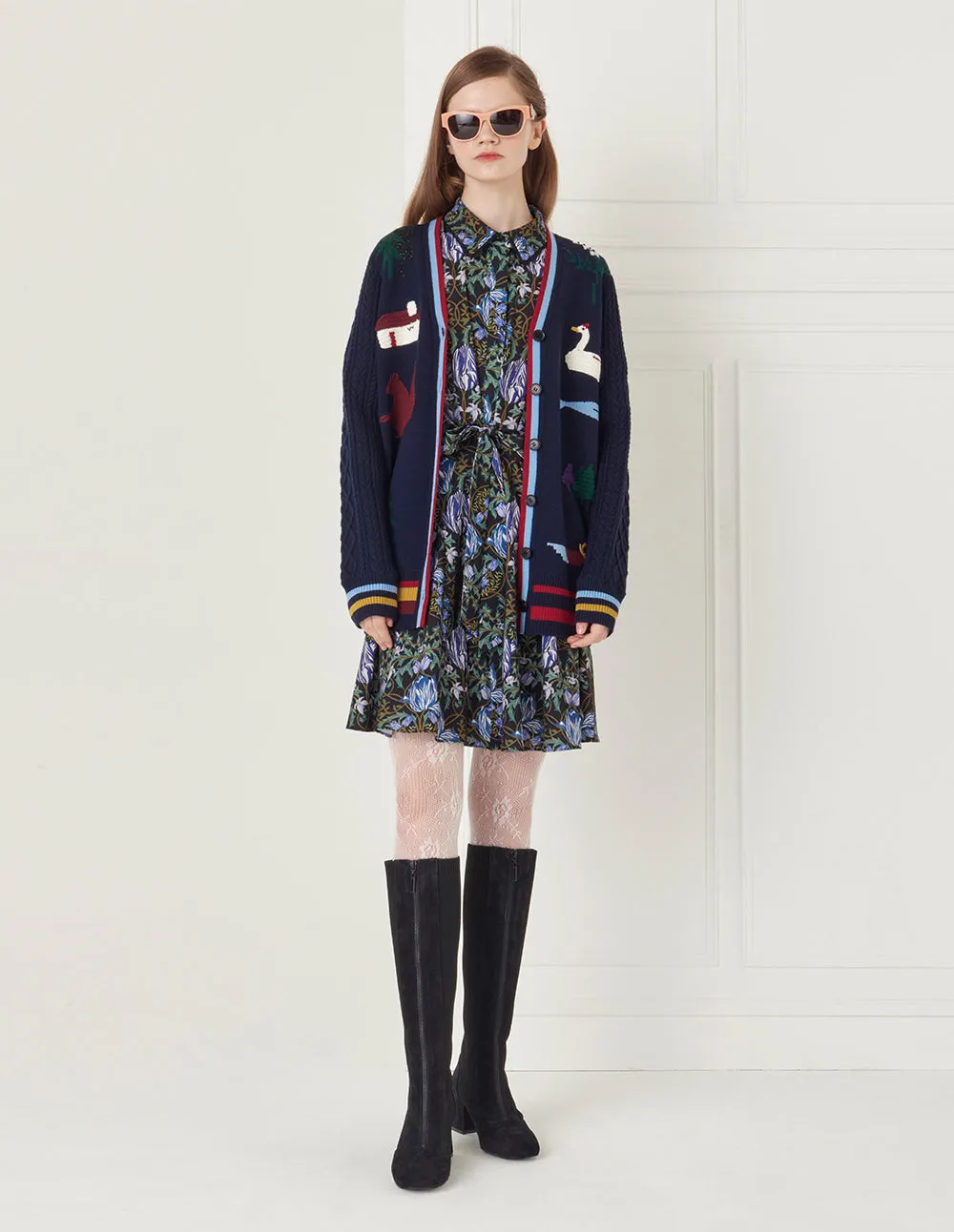 BORA AKSU V-Neck Wool Knit Cardigan