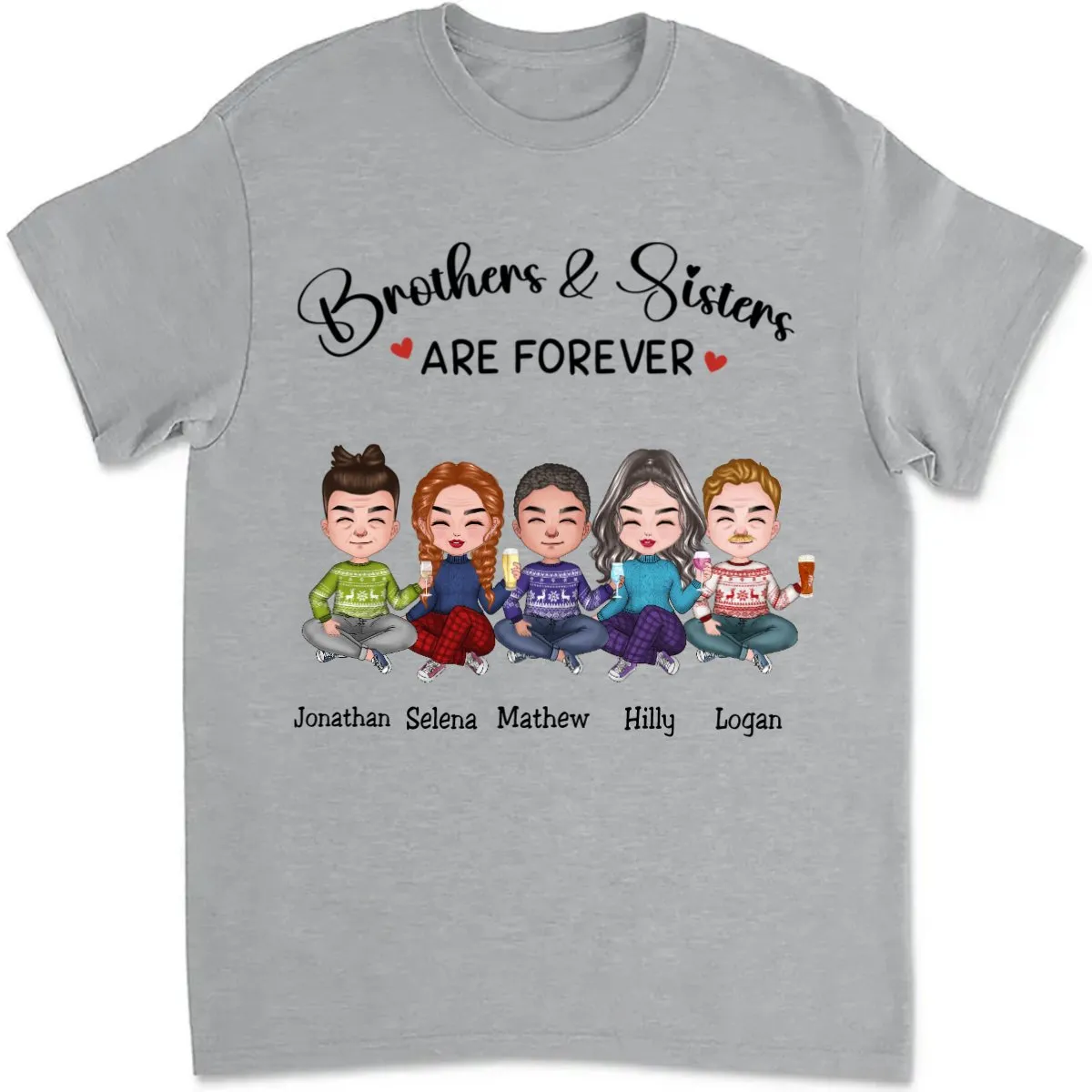 Brothers & Sisters - Brothers & Sisters Are Forever - Personalized T-Shirt (TB)