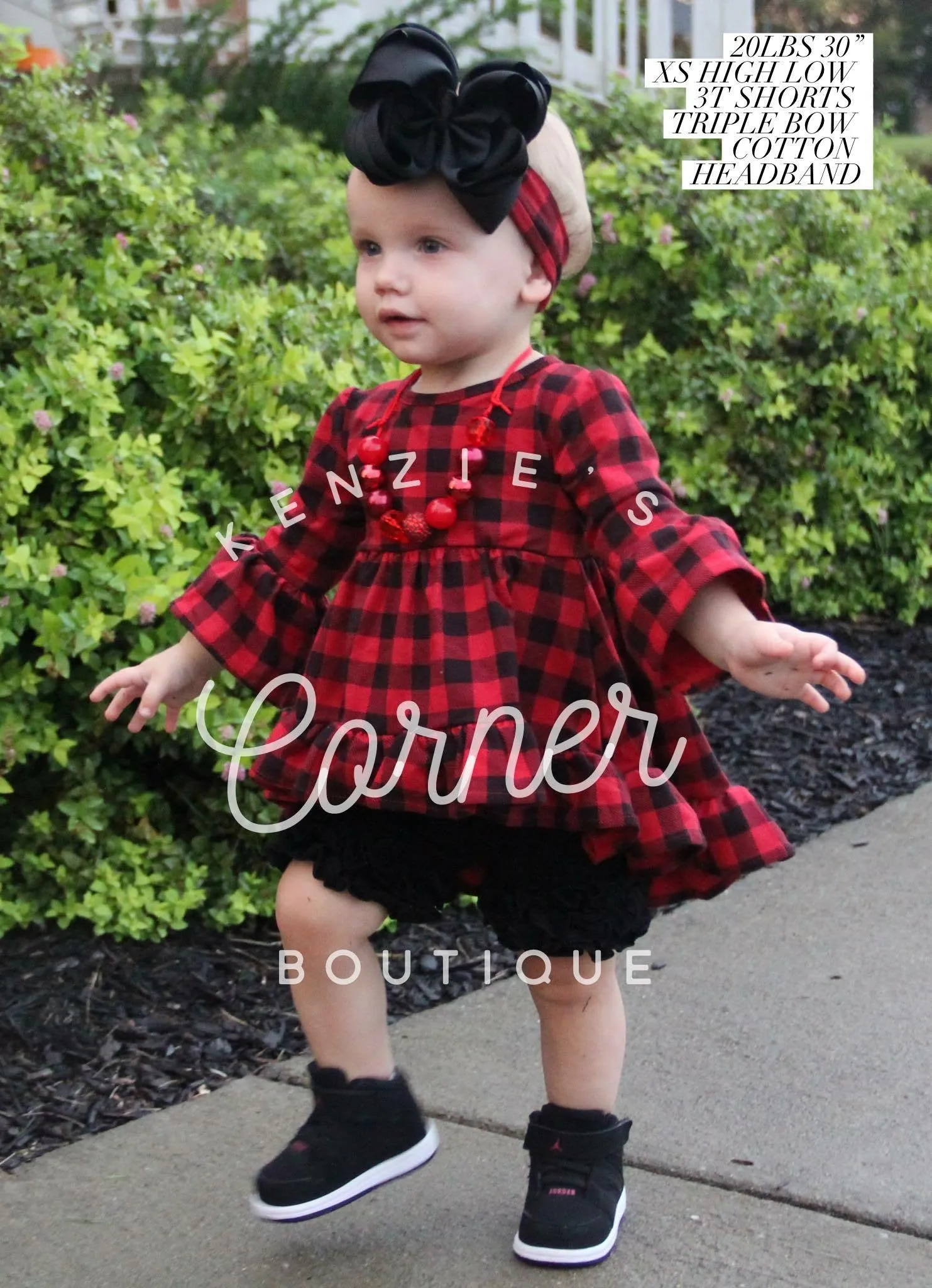 Buffalo Plaid headband, thin and regular