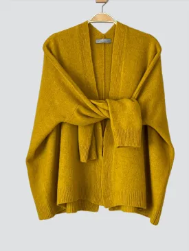 Cardigan edge to edge boxy style mustard yellow (no buttons) - Made to Order