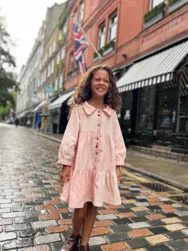 Cascade Shirt Dress -  Pink Corduroy