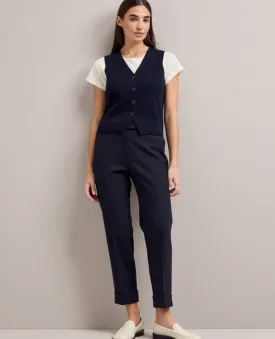 Cefinn Wynne Navy Cotton Waistcoat - UK12