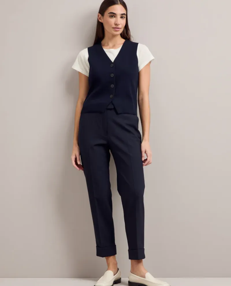 Cefinn Wynne Navy Cotton Waistcoat - UK12