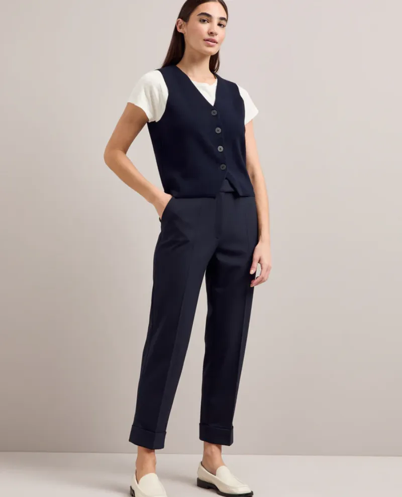 Cefinn Wynne Navy Cotton Waistcoat - UK12