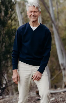 Classic Merino Wool V-Neck Jumper