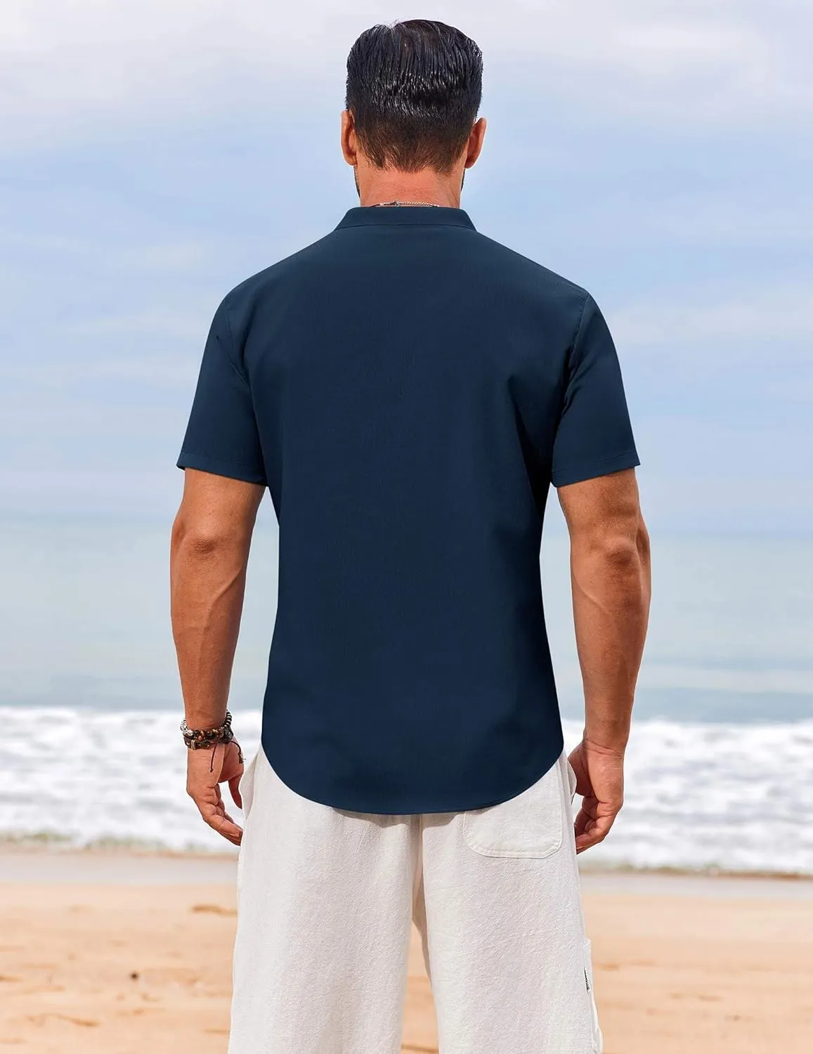 COOFANDY Men's Henley Shirt Short Sleeve Casual T-Shirt Summer Beach Hippie Henley Tee Shirt