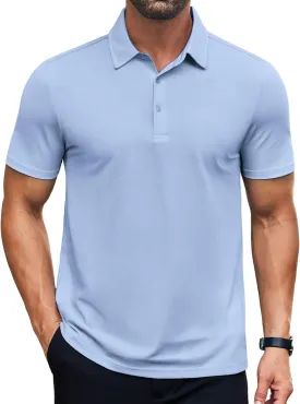 COOFANDY Men's Polo Shirts Short Sleeve Slim Fit Casual Solid Basic Golf Shirt Collared T-Shirt