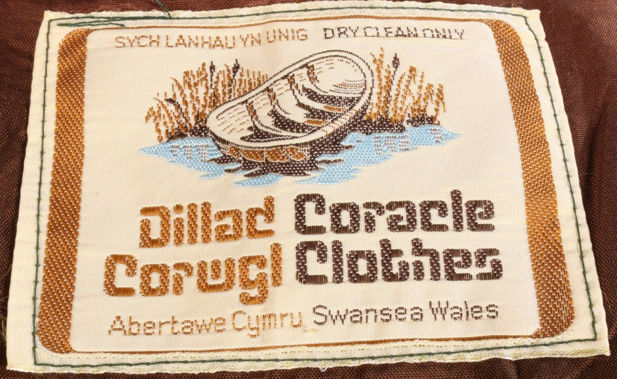 Coracle Clothes Welsh Wool Waistcoat with Clasp Green and Blue Size S
