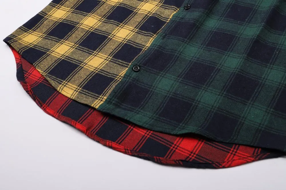 Cromoncent Men's Casual Flannel Shirt Plaid Long Sleeve Button Down Western Shirt