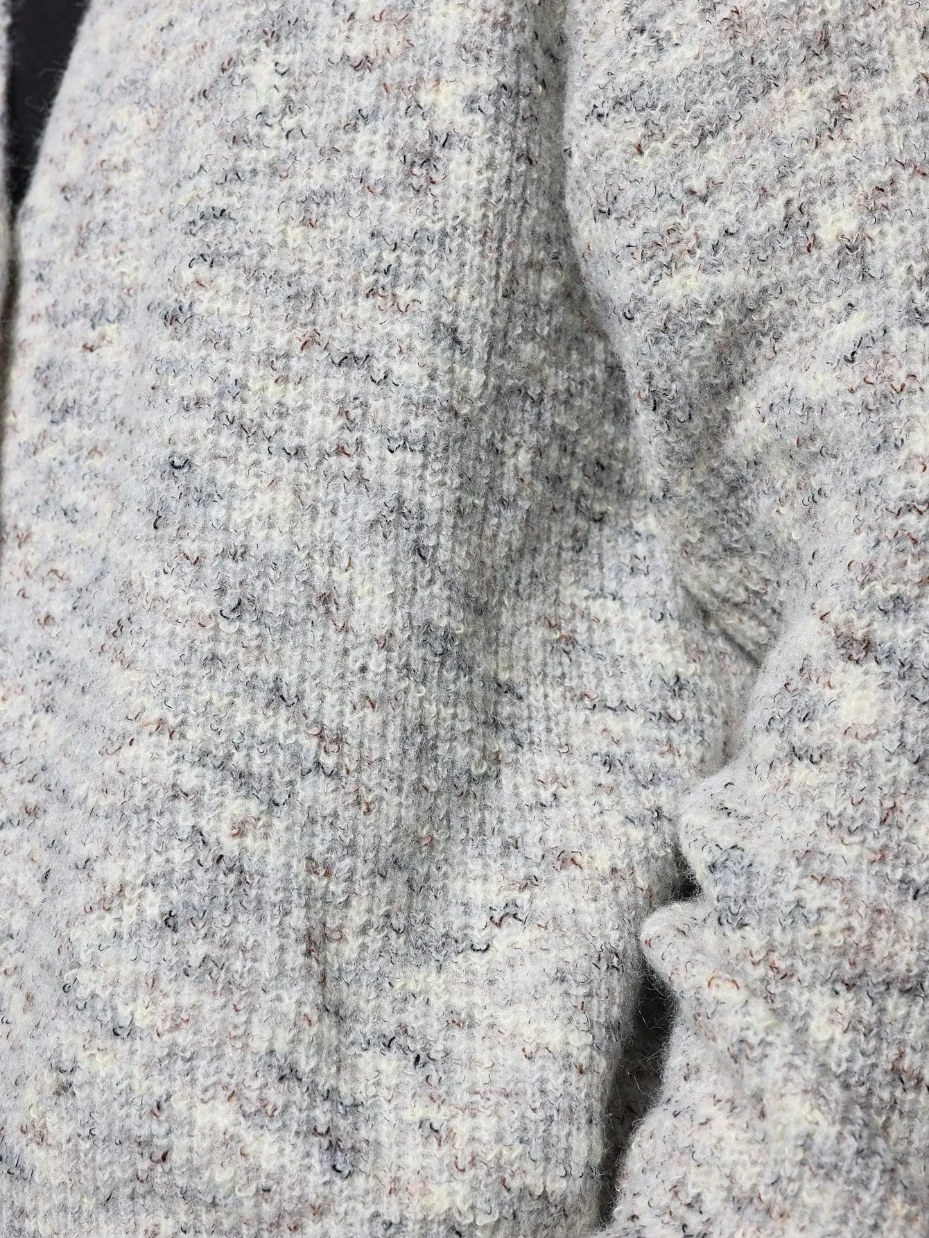 Cropped Space Dye Knit Cardigan