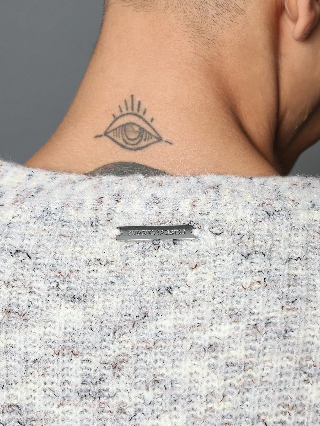 Cropped Space Dye Knit Cardigan