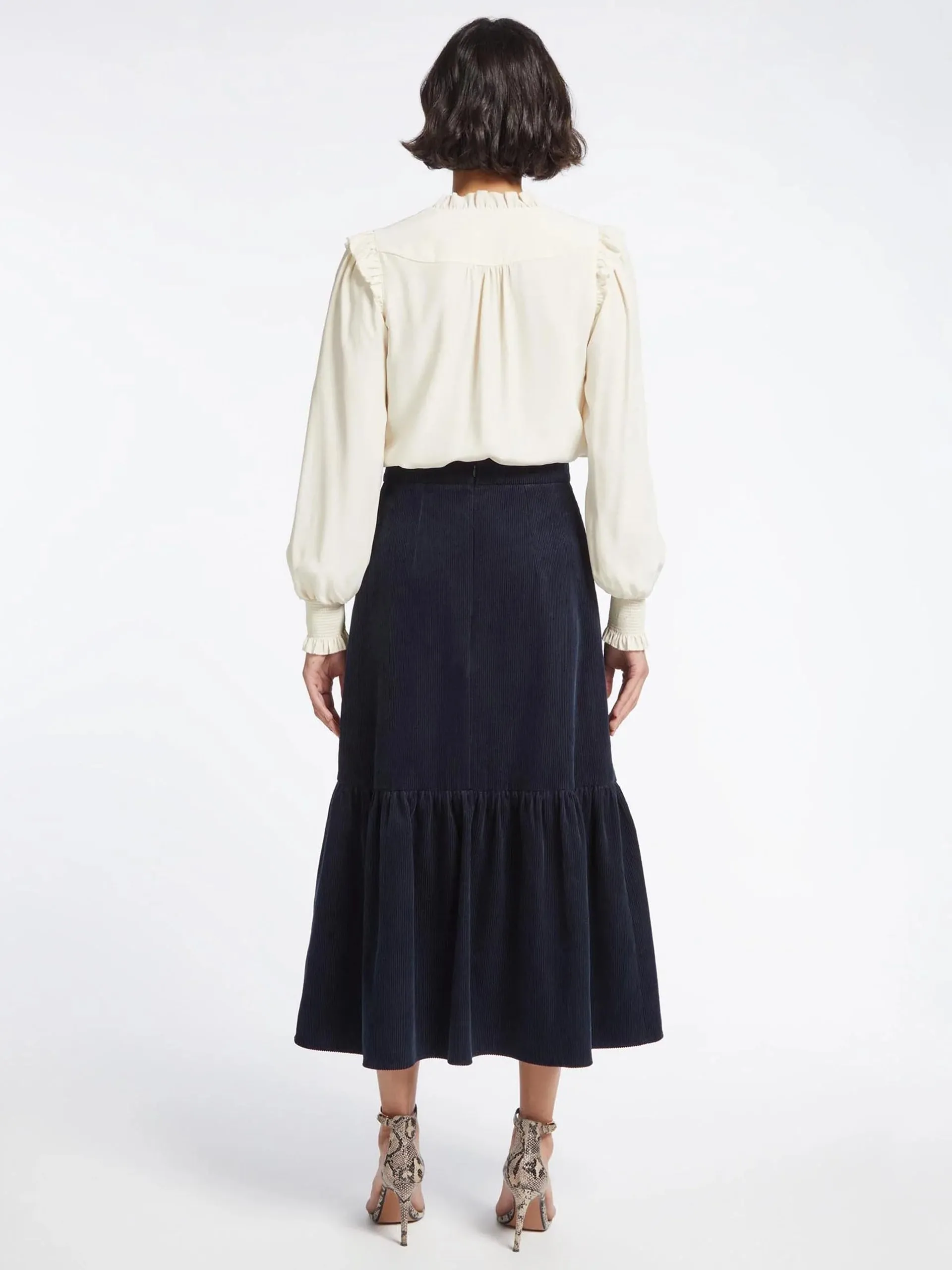 Daphne navy corduroy maxi skirt
