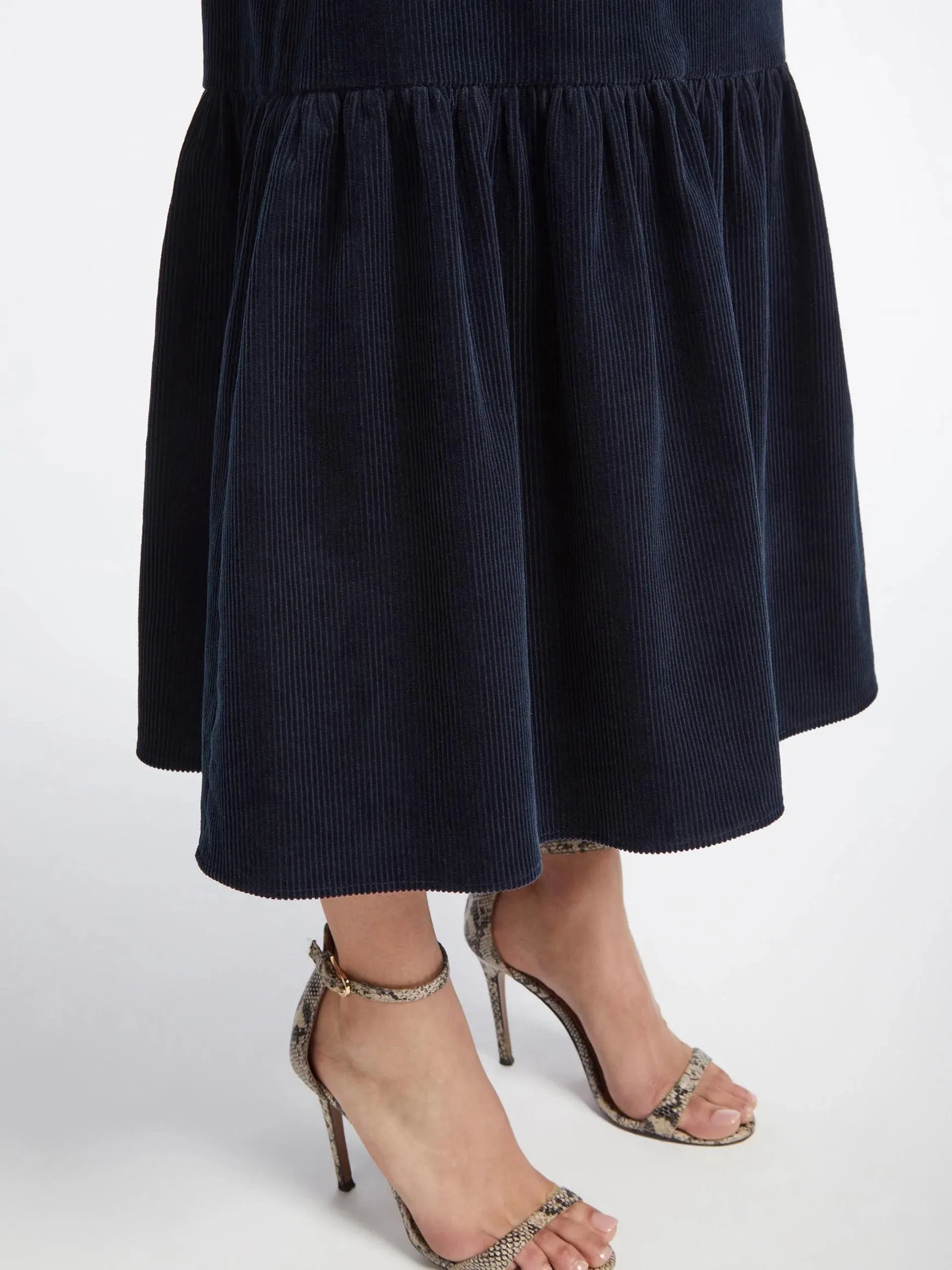 Daphne navy corduroy maxi skirt