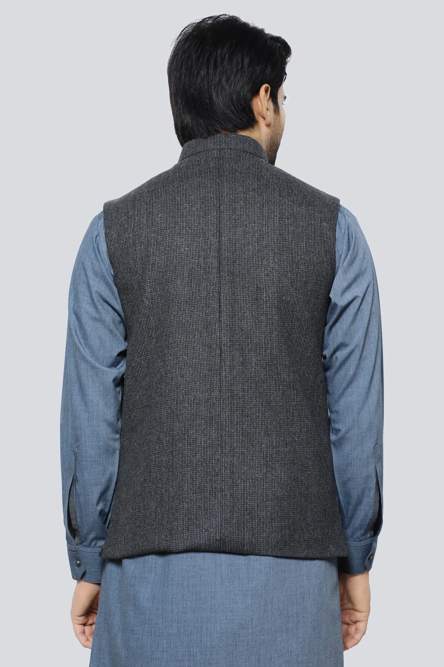 Dark Grey Woolen Premium Waistcoat