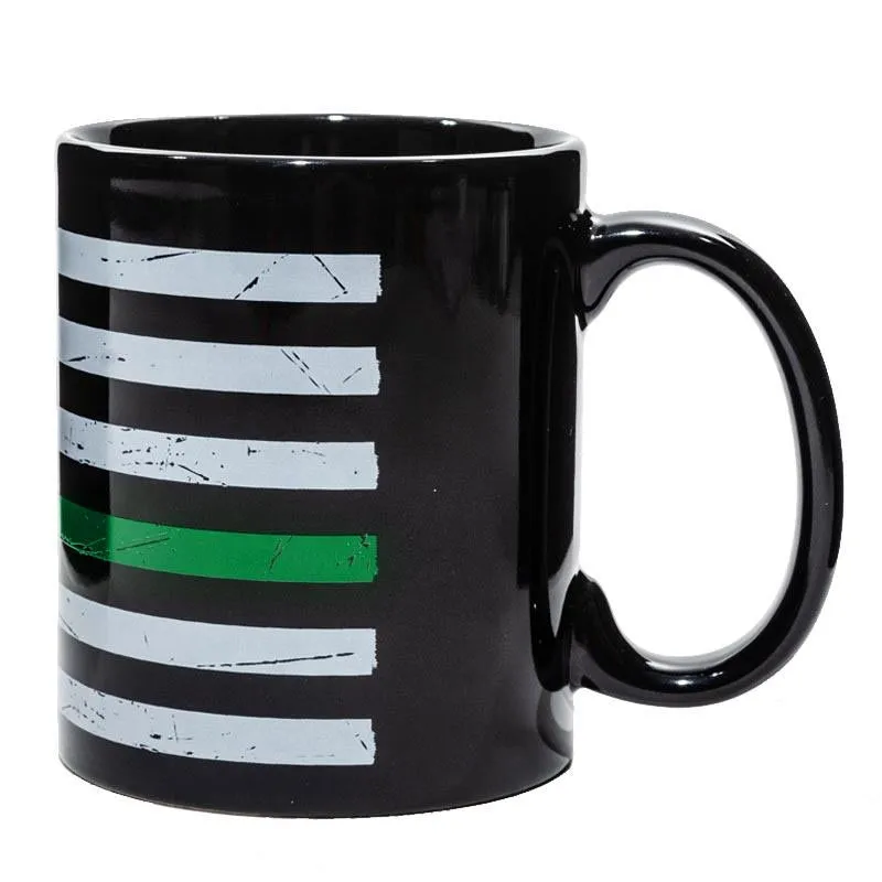 Distressed Thin Green Line® American Flag Coffee Mug