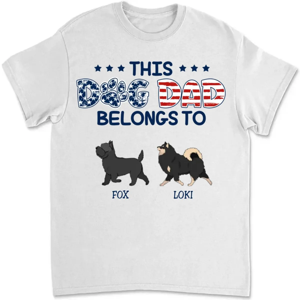 Father's Day - This Dog Dad Belongs To - Personalized T-Shirt