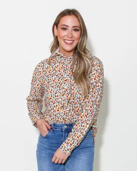 Floral Corduroy Snap Shirt