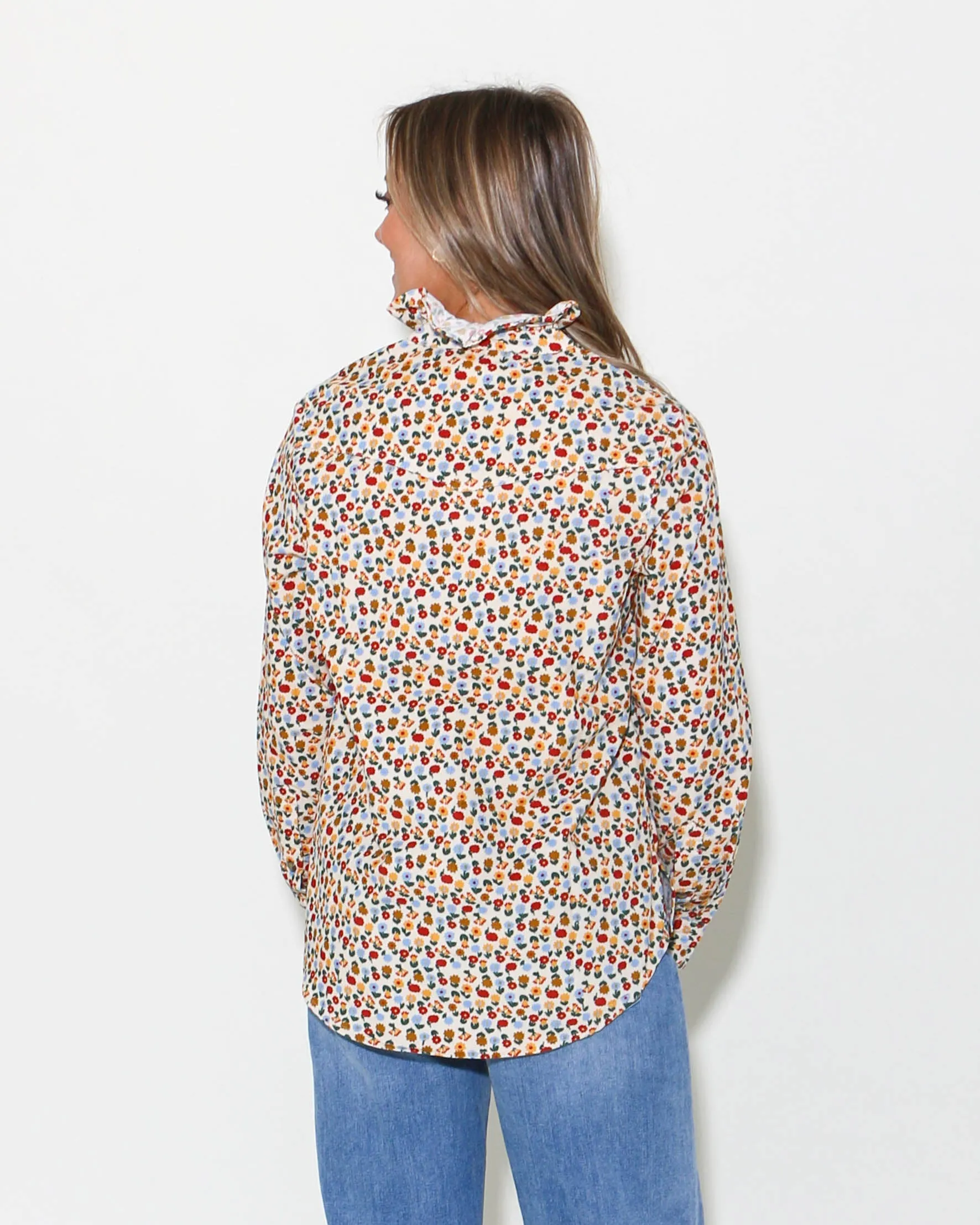 Floral Corduroy Snap Shirt