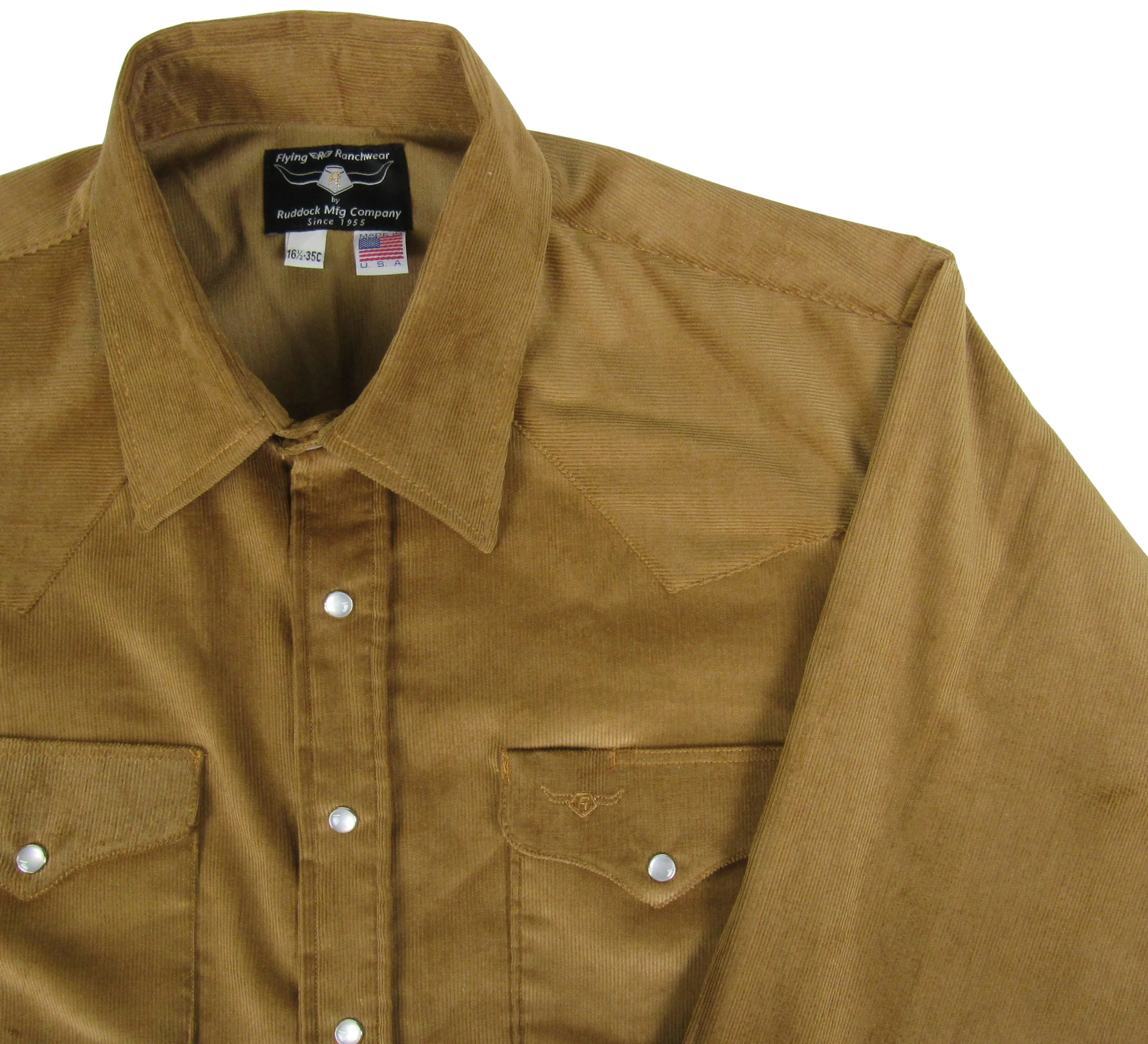 Flying R Ranchwear - Manchester Corduroy - Buckskin Brown - Long Sleeve - Snaps