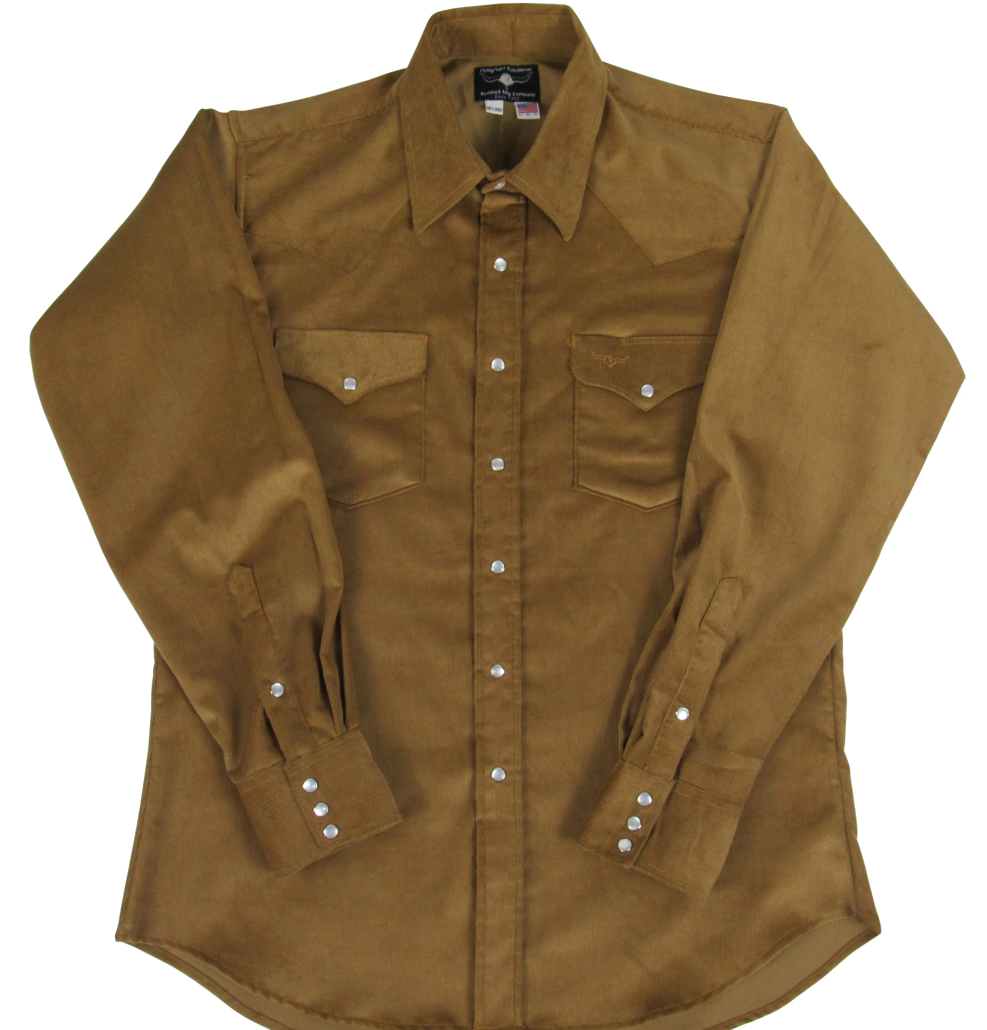 Flying R Ranchwear - Manchester Corduroy - Buckskin Brown - Long Sleeve - Snaps