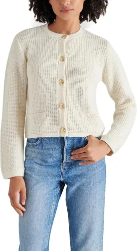 Gold Button Cardi - Cream