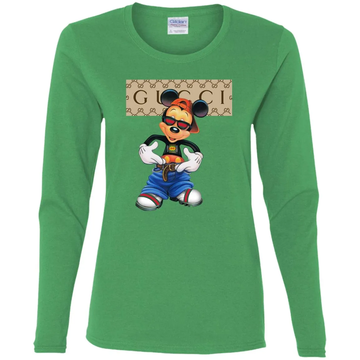 Gucci Logo Shirt Mickey Mouse T-shirt Women Long Sleeve Shirt