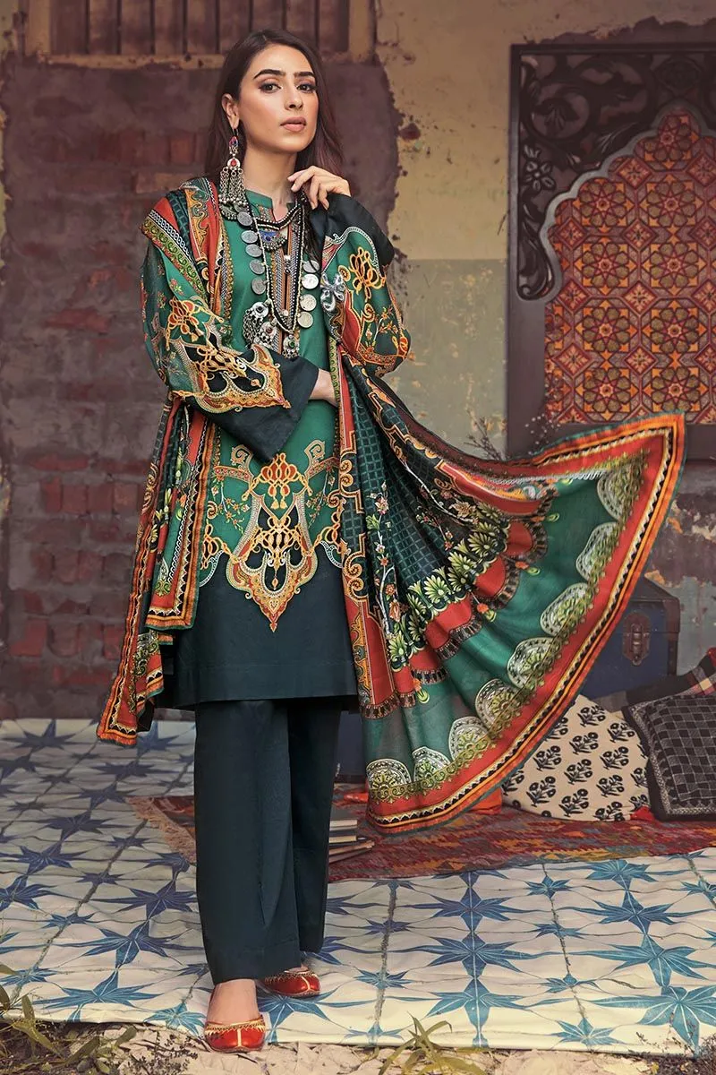 Gul Ahmed Winter Collection – 3 PC Corduroy suit With Cotton Net Dupatta CD-44