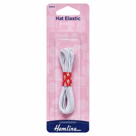 Hemline Hat Elastic: White - 4m x 1.3mm