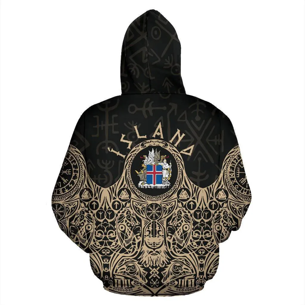 Iceland Vikings Coat Of Arms Hoodie Golden