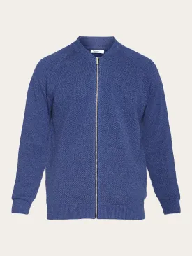 Knitted zip cardigan - GOTS/Vegan - Coronet Blue