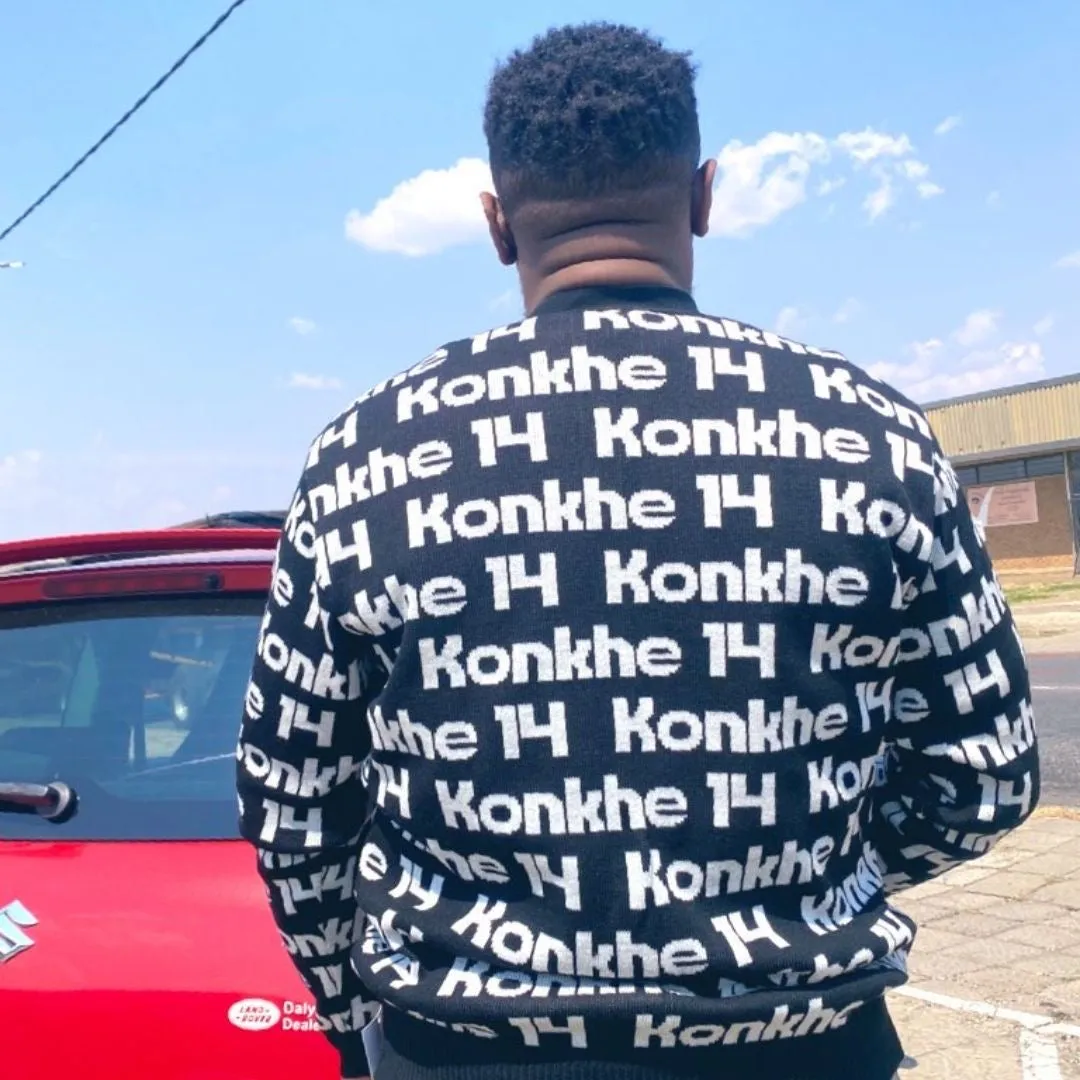 Konkhe 14 Unisex Black & white - Colour Knitted Cardigan Jerseys