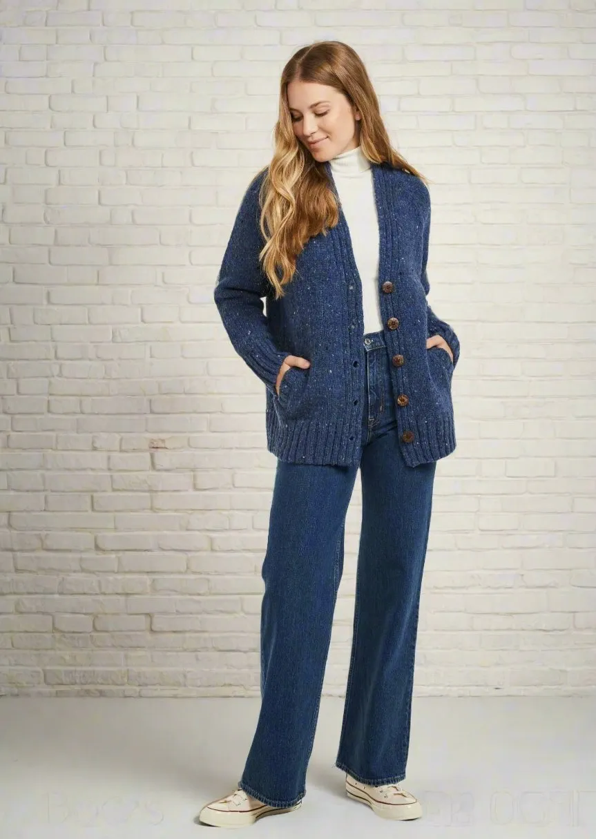 Ladies' Donegal Side Pocket Cardigan | Blue