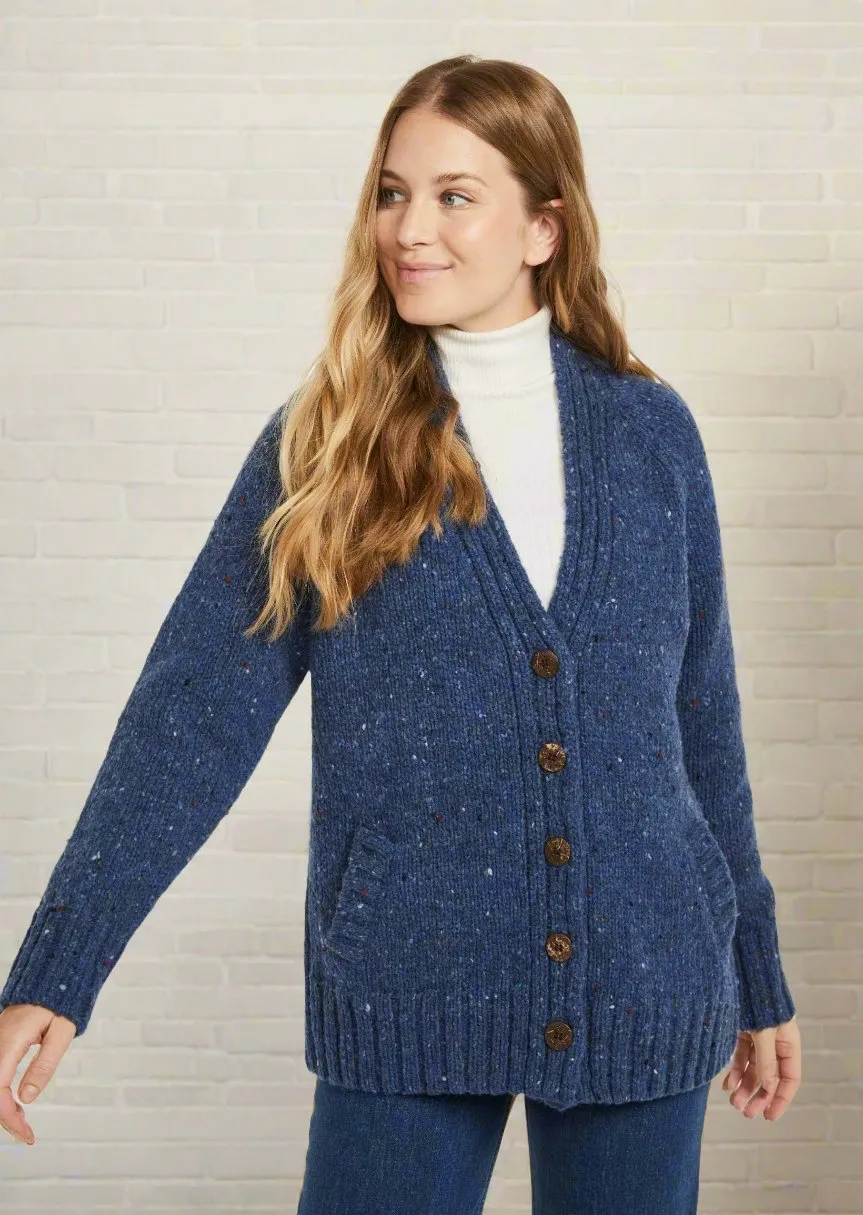Ladies' Donegal Side Pocket Cardigan | Blue