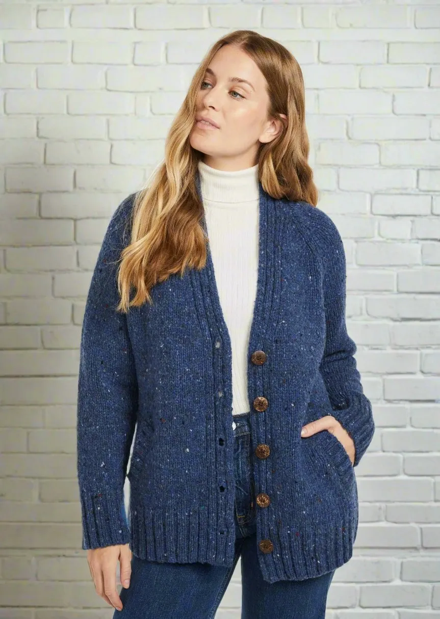 Ladies' Donegal Side Pocket Cardigan | Blue