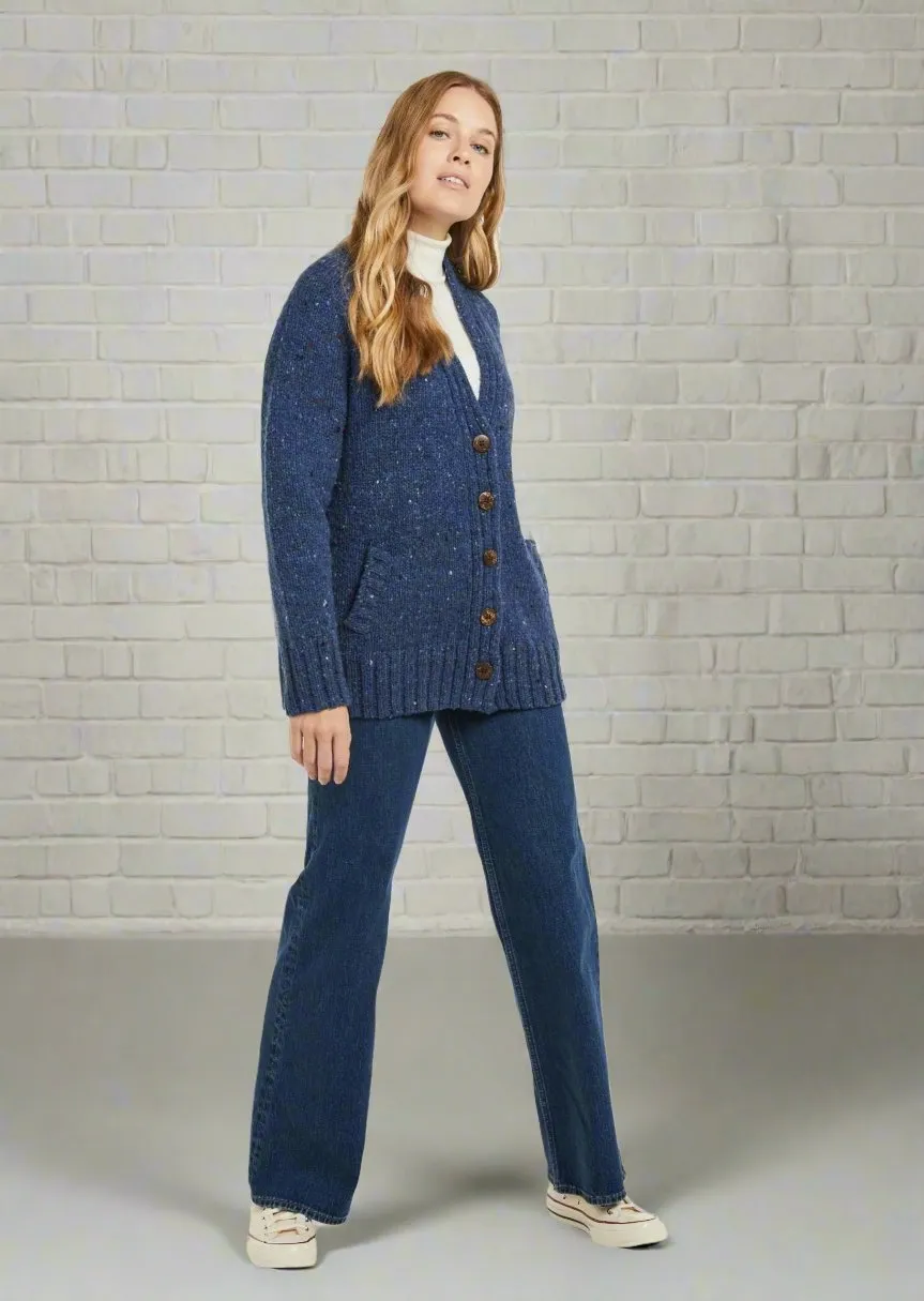 Ladies' Donegal Side Pocket Cardigan | Blue