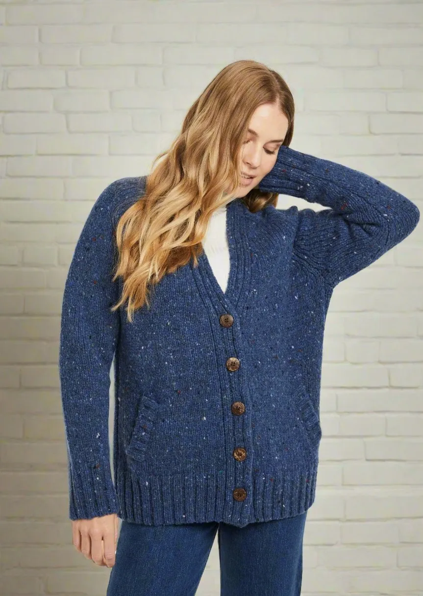Ladies' Donegal Side Pocket Cardigan | Blue