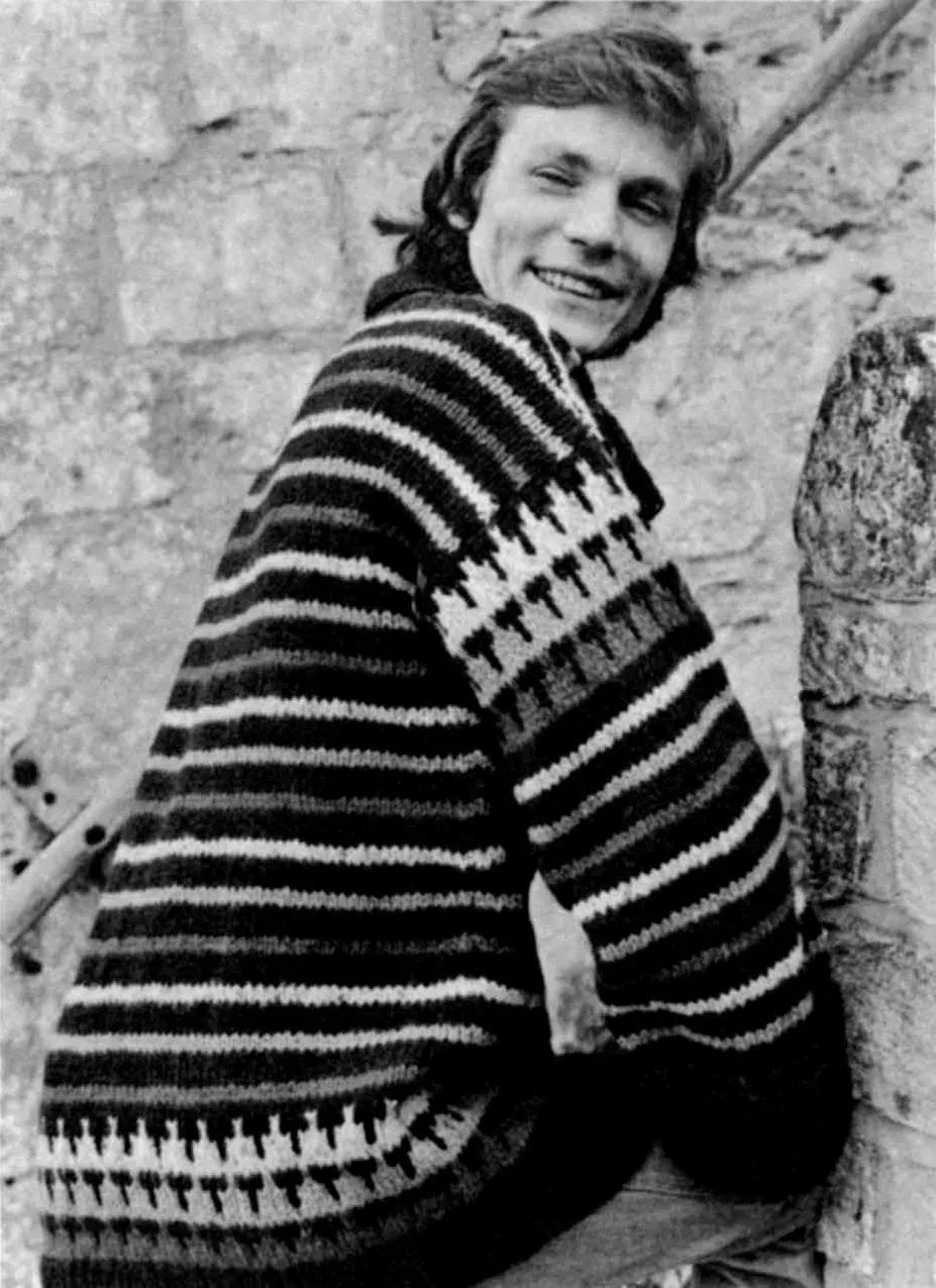 Men's Striped Jacket Pattern, Retro Knitted Men's Jacket,  Instant Download