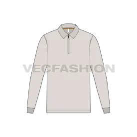 Mens Zip-up Polo Shirt