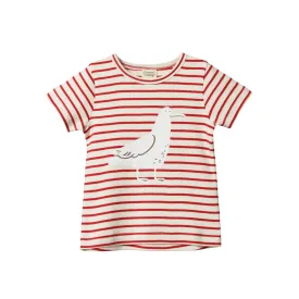 Nature Baby River Tee Shirt - Albie Red Sailor Stripe Print
