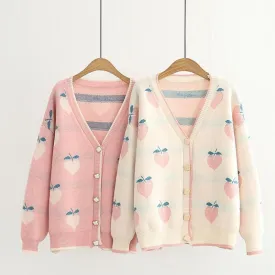 Peach Print Cardigan